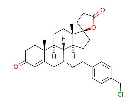 (+)-7α-(4-(chloromethyl)phenethyl)-17-hydroxy-3-oxo-17α-pregn-4-ene-21-carboxylic acid γ-lactone