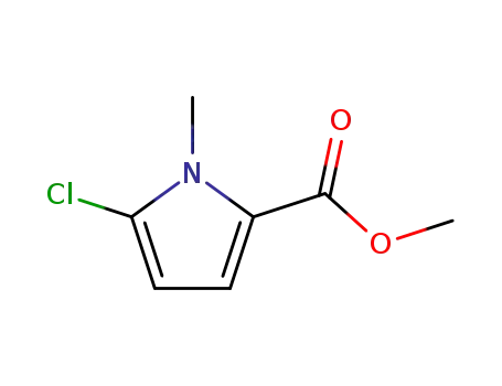 Molecular Structure of 1196-08-3 (5-chloro-1-methyl-1H-pyrrole-2-carboxylic acid methyl ester)