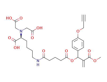 Molecular Structure of 1456890-66-6 (mono(1-(4-prop-2-ynyloxyphenyl)-2-methoxycarbonyl-2-propenyl) glutaric acid (5S)-carboxy-5-[bis(hydroxycarbonylmethyl)amino]pentylamide)