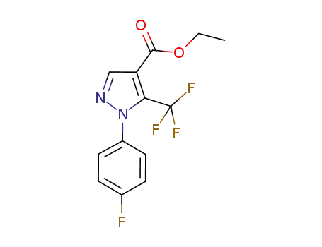 Molecular Structure of 175137-38-9 (Ethyl 2-(4-fluorophenyl)-3-(trifluoromethyl)pyrazole-4-carboxylate)
