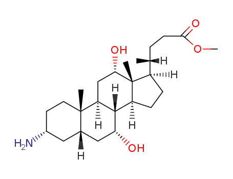 Molecular Structure of 142975-31-3 ((3a,5b,7a,12a)-3-Amino-7,12-dihydroxycholan-24-oic acid methyl ester)