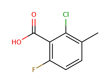 Molecular Structure of 32890-89-4 (2-Chloro-6-fluoro-3-methylbenzoic acid)