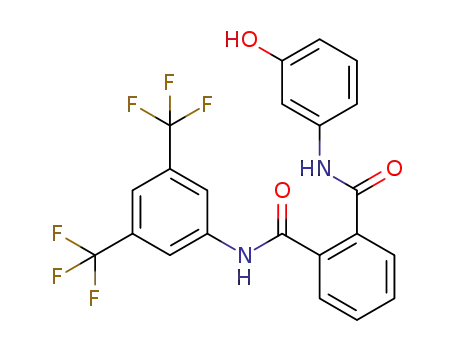 Molecular Structure of 1615737-65-9 (N<SUP>1</SUP>-(3,5-bis(trifluoromethyl)phenyl)-N<SUP>2</SUP>-(3-hydroxyphenyl)phthalamide)