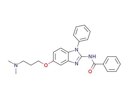 Molecular Structure of 1616475-44-5 (N-(5-(3-(dimethylamino)propoxy)-1-phenyl-1H-benzo[d]imidazol-2-yl)benzamide)