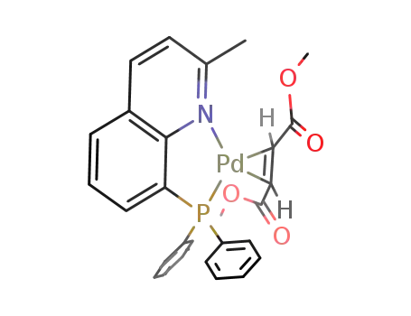 Molecular Structure of 1038998-45-6 ([Pd(η2-dmfu)(Ph2PC9H5(Me)N))