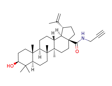 Molecular Structure of 1596376-96-3 (N-propargyl-3β-hydroxy-lup-20(29)-en-28-amide)