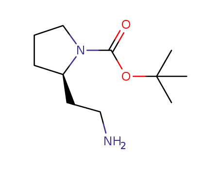 Molecular Structure of 550378-07-9 ((R)-2-(AMINOETHYL)-1-N-BOC-PYRROLIDINE)