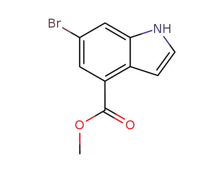 Molecular Structure of 107650-22-6 (6-BROMO-4-INDOLECARBOXYLIC ACID METHYL ESTER)