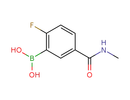 Molecular Structure of 874289-40-4 (2-FLUORO-5-(METHYLCARBAMOYL)BENZENEBORONIC ACID)