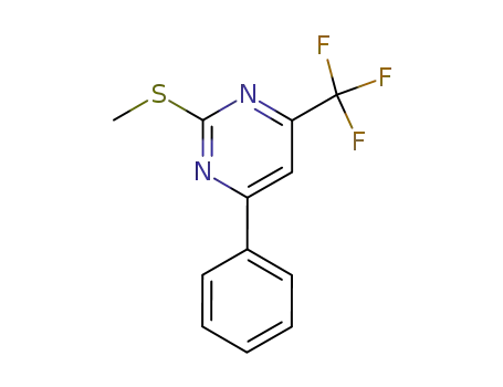 Molecular Structure of 2627-52-3 (Pyrimidine, 2-(methylthio)-4-phenyl-6-(trifluoromethyl)-)