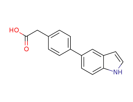 Molecular Structure of 886363-28-6 (4-(5'-INDOLE)PHENYL ACETIC ACID)