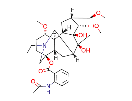 Molecular Structure of 32854-75-4 ((1a,14a,16b)-20-Ethyl-1,14,16-trimethoxyaconitane-4,8,9-triol 4-(2-acetylamino)benzoate))