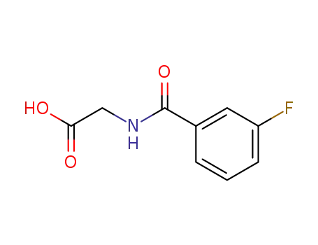 Molecular Structure of 366-47-2 ((3-FLUORO-BENZOYLAMINO)-ACETIC ACID)