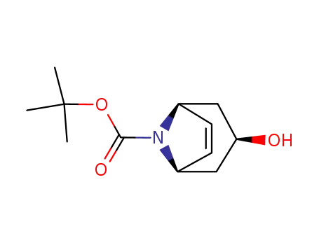 Molecular Structure of 737756-18-2 (8-Azabicyclo[3.2.1]oct-6-ene-8-carboxylic acid, 3-hydroxy-,
1,1-dimethylethyl ester, (3-exo)-)