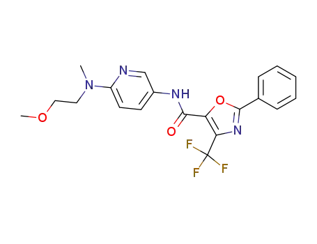 Molecular Structure of 939376-09-7 (N-[6-[(2-methoxyethyl)methylamino]-3-pyridinyl]-2-phenyl-4-(trifluoromethyl)-5-Oxazolecarboxamide)