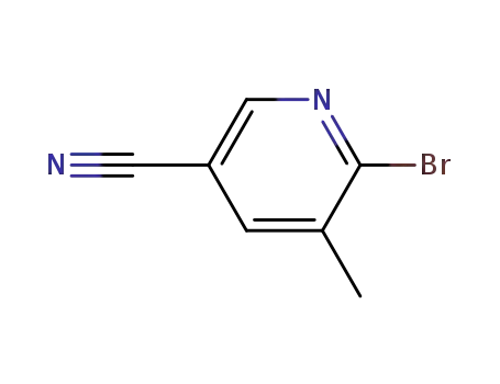 Molecular Structure of 374633-37-1 (2-Bromo-5-cyano-3-picoline)