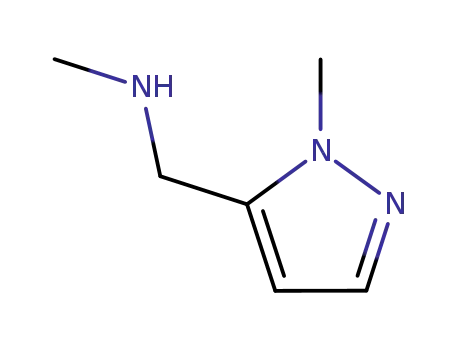 Molecular Structure of 930111-04-9 (N-Methyl-(1-methyl-1H-pyrazol-5-yl)methylamine)