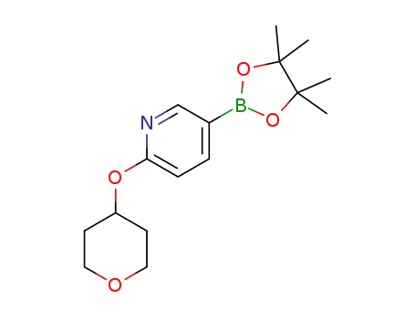 Molecular Structure of 910036-98-5 (2-(Tetrahydropyran-4-yloxy)pyridine-5-boronic acid, pinacol ester)