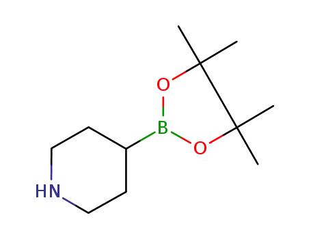 Molecular Structure of 1087160-40-4 (4-(4,4,5,5-Tetramethyl-1,3,2-dioxaborolan-2-yl)piperidine)