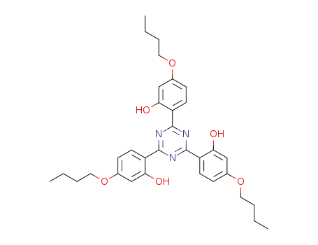 Molecular Structure of 3135-19-1 (2,4,6-Tris(2Hydroxy-4Butoxyphengl)-1,3,5-Triazine)