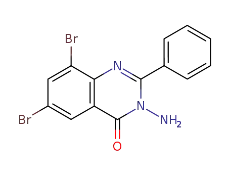 Molecular Structure of 89258-55-9 (4(3H)-Quinazolinone, 3-amino-6,8-dibromo-2-phenyl-)