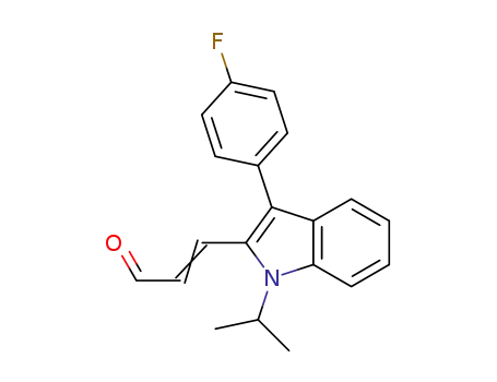 Molecular Structure of 129332-30-5 (1-ISOPROPYL-2-ACROLEIN-3-(4-FLUOROPHENYL)-INDOLE)