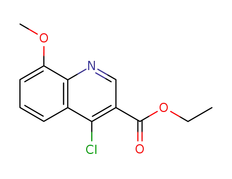 Molecular Structure of 27568-05-4 (ethyl 4-chloro-8-methoxy-quinoline-3-carboxylate)