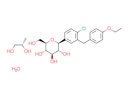 960404-48-2,Dapagliflozin ((2S)-1,2-propanediol, hydrate),Dapagliflozin ((2S)-1,2-propanediol, hydrate);Dapagliflozin propylene glycolate hydrate;Forxiga;Dapagliflozin (S)-Propylene Glycol Hydrate;Dag column net a water glycol;Dapagliflozin propanediol hydrate;Dapagliflozin,(2S)-1,2-propanediol, hydrate (1:1:1)