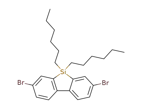 Molecular Structure of 852138-90-0 (2,7-Dibromo-9,9'-dihexyl-9H-9-dibenzosilole)