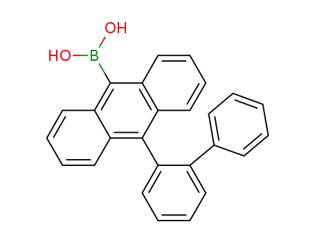 Molecular Structure of 400607-48-9 ((10-[1,1'-Biphenyl]-2-yl-9-anthracenyl)boronic acid)