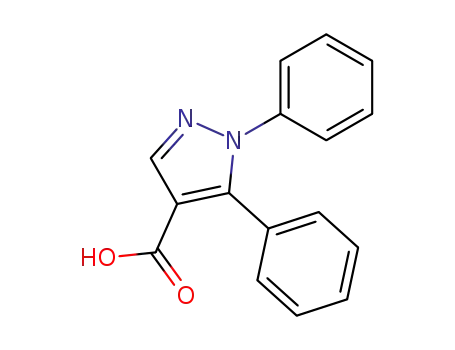 Molecular Structure of 98700-53-9 (1,	5-Diphenyl-1H-pyrazole-4-carboxylic	acid)