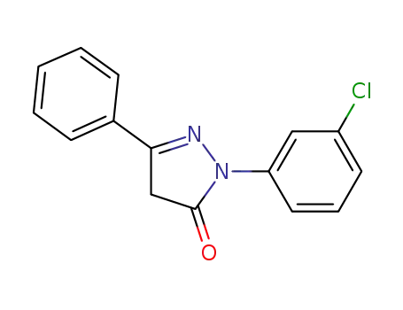 Molecular Structure of 108124-77-2 (3H-Pyrazol-3-one, 2-(3-chlorophenyl)-2,4-dihydro-5-phenyl-)