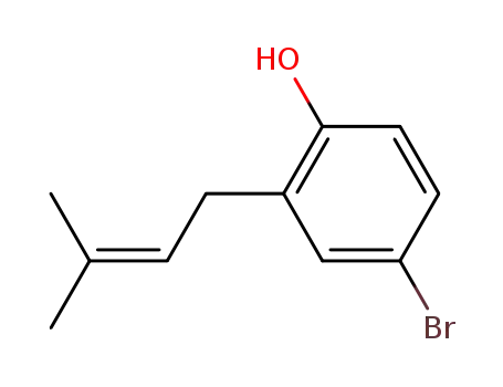 Molecular Structure of 151071-00-0 (4-BROMO-2-(3-METHYL-2-BUTENYL)-PHENOL)