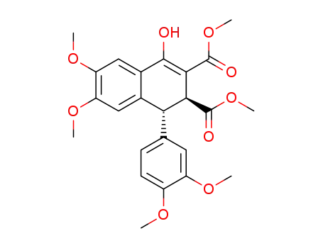 Molecular Structure of 583826-90-8 (2,3-Naphthalenedicarboxylic acid,
1-(3,4-dimethoxyphenyl)-1,2-dihydro-4-hydroxy-6,7-dimethoxy-,
dimethyl ester, (1R,2S)-)
