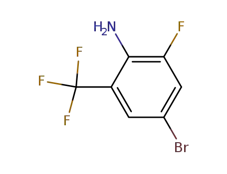 Molecular Structure of 875664-46-3 (4-BROMO-2-FLUORO-6-(TRIFLUOROMETHYL)ANILINE)