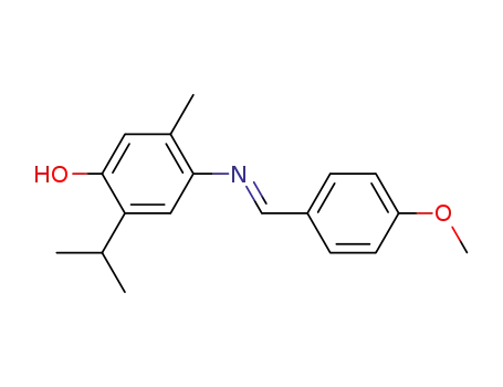 Molecular Structure of 7251-21-0 (4-{[(E)-(4-methoxyphenyl)methylidene]amino}-5-methyl-2-(propan-2-yl)phenol)
