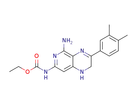 Molecular Structure of 82585-94-2 (ethyl [5-amino-3-(3,4-dimethylphenyl)-1,2-dihydropyrido[3,4-b]pyrazin-7-yl]carbamate)