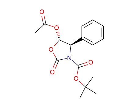 3-Oxazolidinecarboxylic acid, 5-(acetyloxy)-2-oxo-4-phenyl-,
1,1-dimethylethyl ester, (4R,5S)-