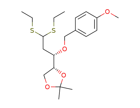 Molecular Structure of 152453-71-9 ((1'S,4R)-4-(3',3'-bisethylthio-1'-p-methoxybenzyloxypropyl)-2,2-dimethyl-1,3-dioxolane)