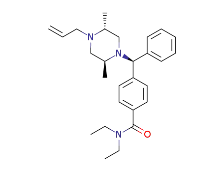 Molecular Structure of 178803-51-5 (4-[(S)-[(2S,5R)-2,5-DIMETHYL-4-(2-PROPENYL)-1-PIPERAZINYL]PHENYLMETHYL]-N,N-DIETHYLBENZAMIDE)