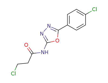 Molecular Structure of 89757-63-1 (Propanamide, 3-chloro-N-[5-(4-chlorophenyl)-1,3,4-oxadiazol-2-yl]-)