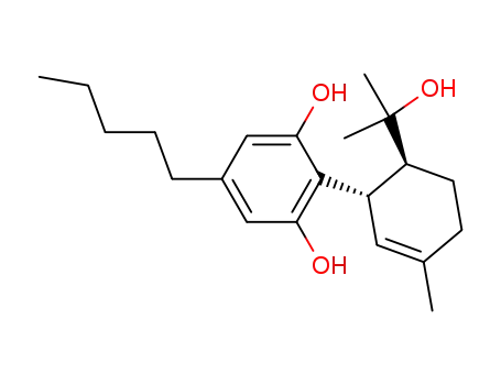 Molecular Structure of 190083-64-8 (2-[(1S,6S)-6-(1-Hydroxy-1-methyl-ethyl)-3-methyl-cyclohex-2-enyl]-5-pentyl-benzene-1,3-diol)