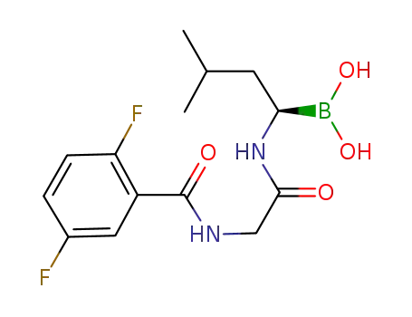 Molecular Structure of 1072833-69-2 ([(1R)-1-{2-[(2,5-difluorophenyl)formamido]acetamido}-3-methylbutyl]boronic acid)