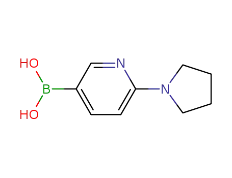 Molecular Structure of 1150114-75-2 (6-pyrrolidin-1-yl- pyridineboronic acid)