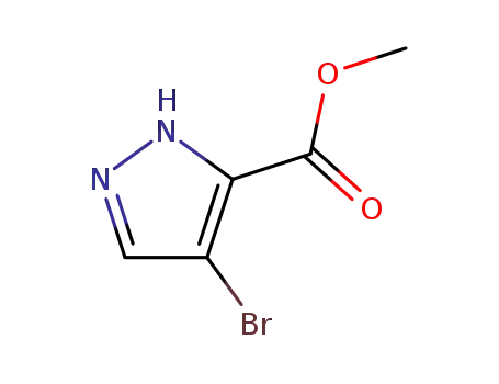 Molecular Structure of 81190-89-8 (1H-Pyrazole-3-carboxylic acid, 4-bromo-, methyl ester)