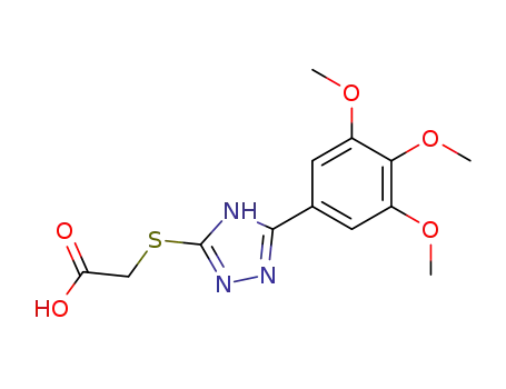 Molecular Structure of 77803-55-5 ({[5-(3,4,5-trimethoxyphenyl)-1H-1,2,4-triazol-3-yl]sulfanyl}acetic acid)