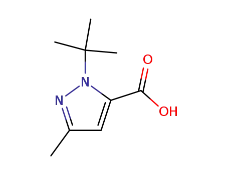 Molecular Structure of 175277-09-5 (1-(TERT-BUTYL)-3-METHYL-1H-PYRAZOLE-5-CARBOXYLIC ACID)