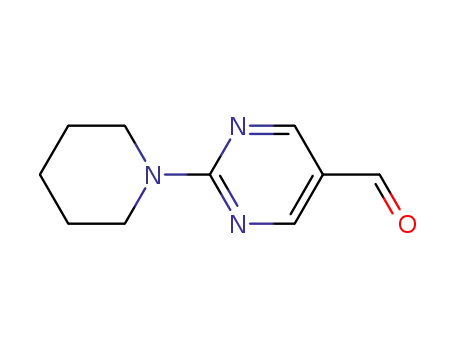 Molecular Structure of 149806-11-1 (2-PIPERIDIN-1-YL-PYRIMIDINE-5-CARBALDEHYDE)