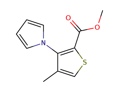 Molecular Structure of 179751-31-6 (methyl 4-methyl-3-(pyrrol-1-yl)thiophene-2-carboxylate)