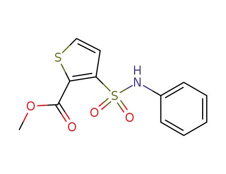 Molecular Structure of 749268-58-4 (2-Thiophenecarboxylic acid, 3-[(phenylamino)sulfonyl]-, methyl ester)